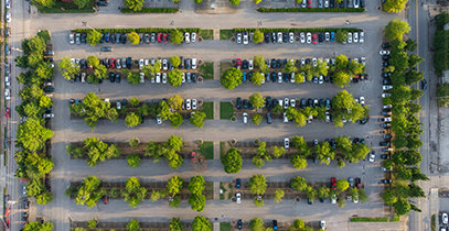 Parkplatz aus Vogelperspektive